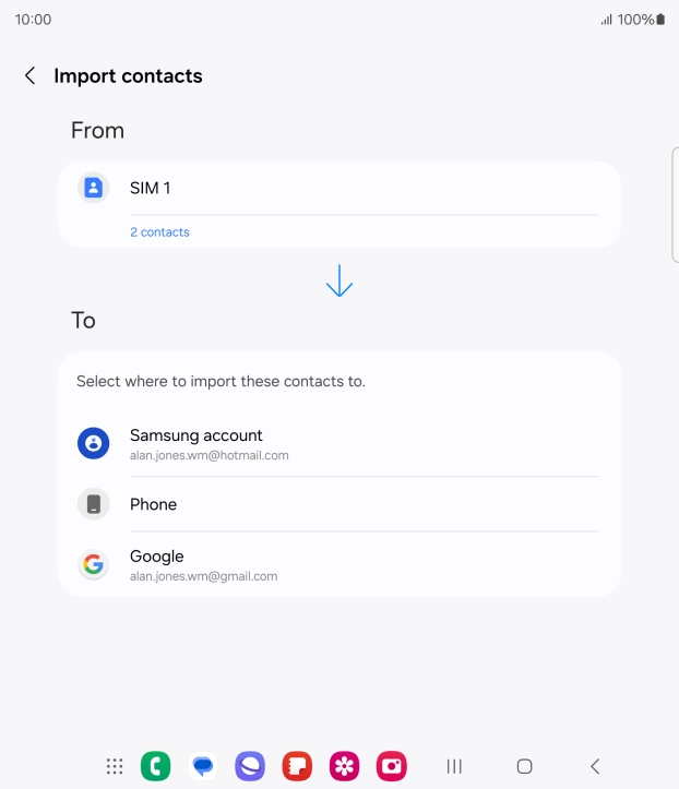 Press the required Google account. Press the required Google account.