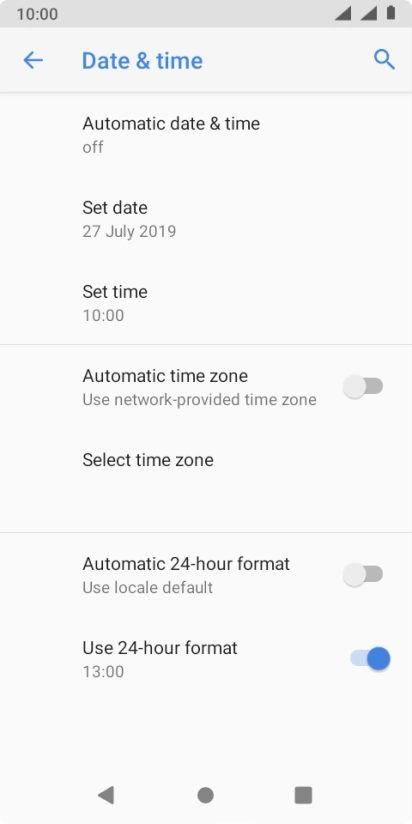 Press Automatic date & time. Press Automatic date & time.