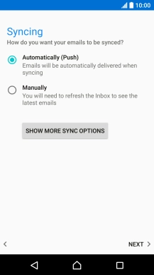 Press SHOW MORE SYNC OPTIONS. Press SHOW MORE SYNC OPTIONS.