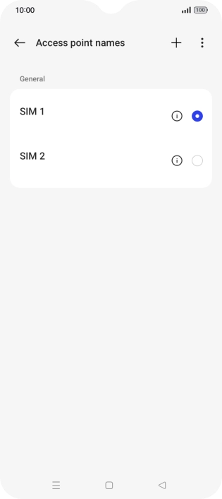 Press the field next to the data connection to activate it. Press the field next to the data connection to activate it.