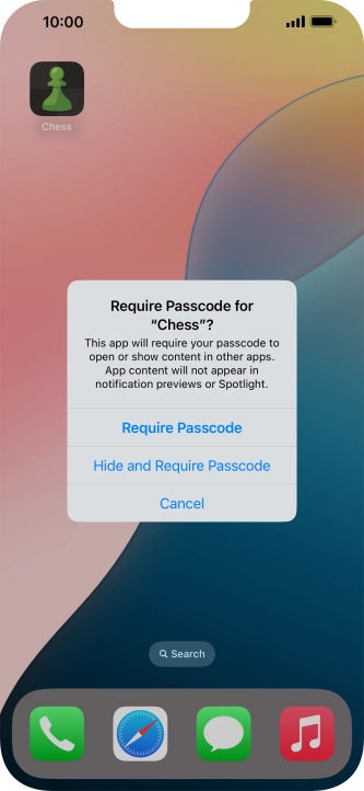 Press Require Passcode. Press Require Passcode.