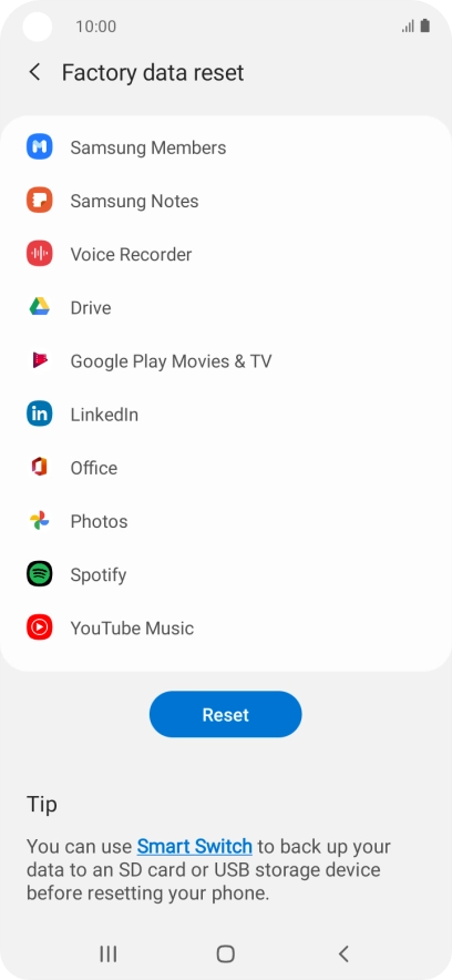 Press Reset. Press Reset.
