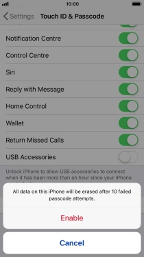 If you turn on the function, press Enable. If you turn on the function, press Enable.