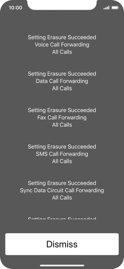 Press Dismiss. Press Dismiss.