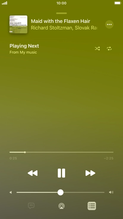 Press the shuffle icon to turn the function on or off. Press the shuffle icon to turn the function on or off.