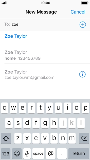 Press the required contact. Press the required contact.