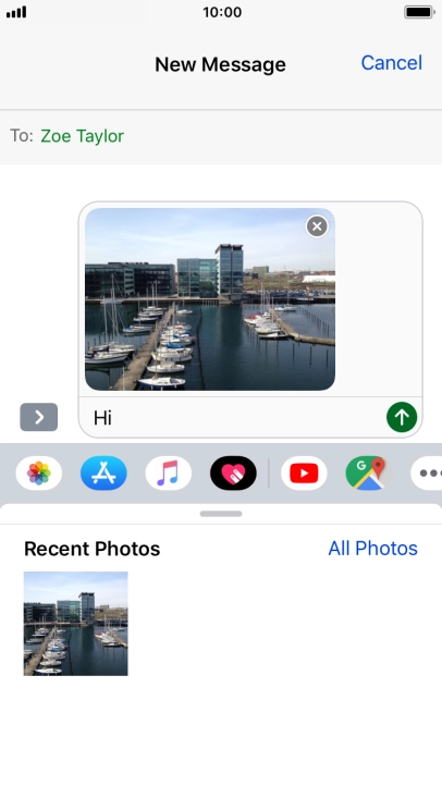 Press the send icon. Press the send icon.