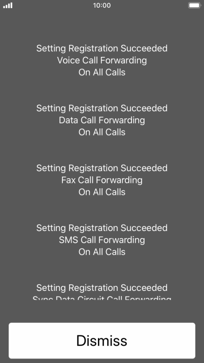 Press Dismiss. Press Dismiss.