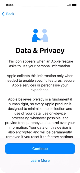 Press Continue. Press Continue.
