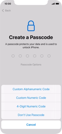 Follow the instructions on the screen to turn on use of phone lock code or press Don't Use Passcode. Follow the instructions on the screen to turn on use of phone lock code or press Don't Use Passcode.