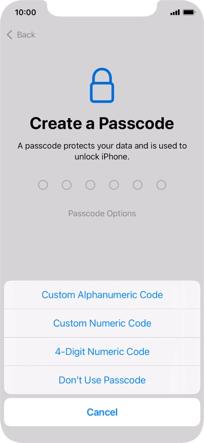 Follow the instructions on the screen to turn on use of phone lock code or press Don't Use Passcode. Follow the instructions on the screen to turn on use of phone lock code or press Don't Use Passcode.