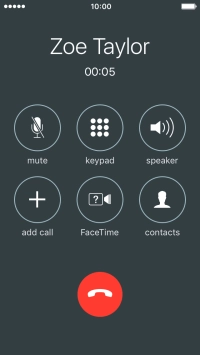 Press the end call icon to end the call. Press the end call icon to end the call.