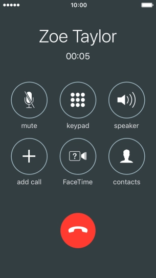 Press the end call icon to end the call. Press the end call icon to end the call.