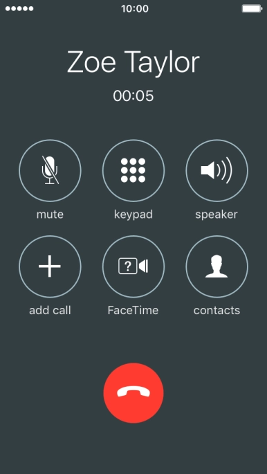 Press the end call icon to end the call. Press the end call icon to end the call.