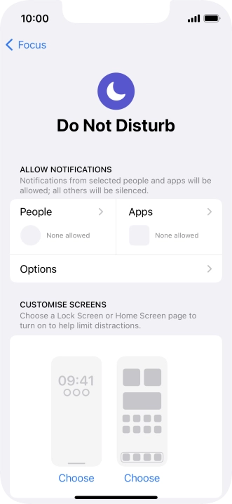 Press People and follow the instructions on the screen to select which contacts you would like to receive calls and notifications from when Do Not Disturb is turned on. Press People and follow the instructions on the screen to select which contacts you would like to receive calls and notifications from when Do Not Disturb is turned on.
