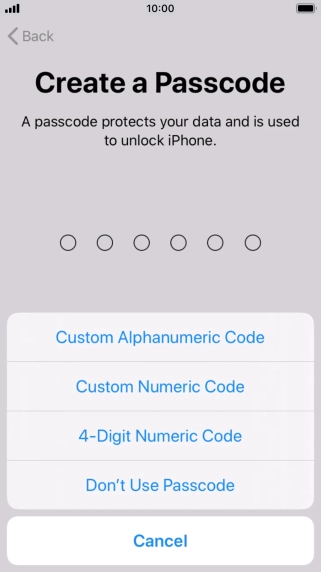 Follow the instructions on the screen to turn on use of phone lock code or press Don't Use Passcode. Follow the instructions on the screen to turn on use of phone lock code or press Don't Use Passcode.