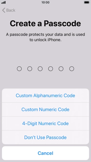 Follow the instructions on the screen to turn on use of phone lock code or press Don't Use Passcode. Follow the instructions on the screen to turn on use of phone lock code or press Don't Use Passcode.