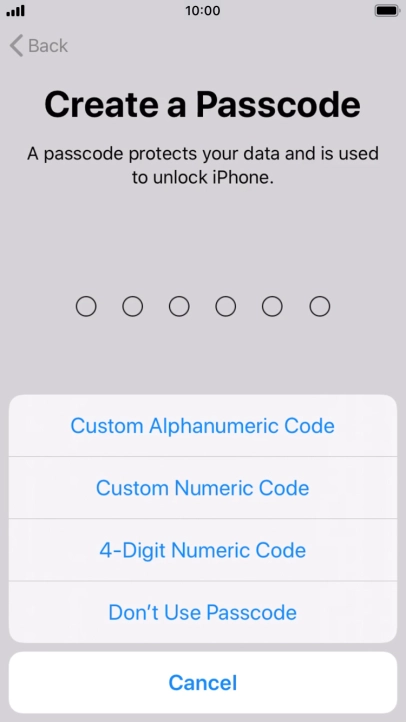 Follow the instructions on the screen to turn on use of phone lock code or press Don't Use Passcode. Follow the instructions on the screen to turn on use of phone lock code or press Don't Use Passcode.