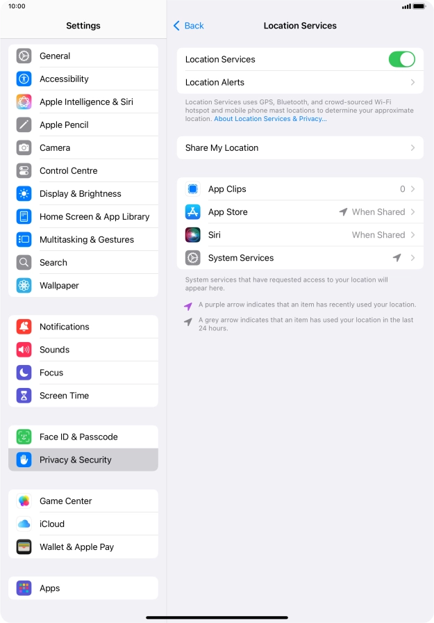 Press the required app. Press the required app.