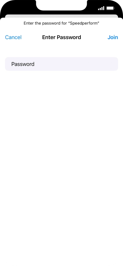 Key in the password for the Wi-Fi network and press Join. Key in the password for the Wi-Fi network and press Join.