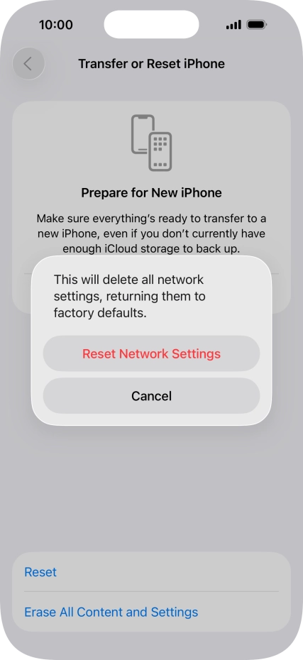 Press Reset Network Settings. Press Reset Network Settings.