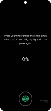 Follow the instructions on the screen to create the phone lock code using your fingerprint. Follow the instructions on the screen to create the phone lock code using your fingerprint.