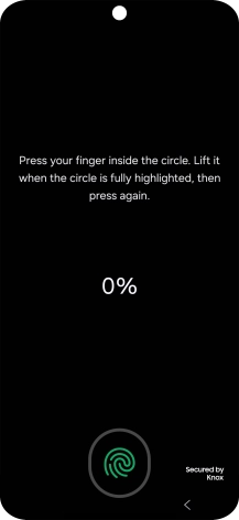 Follow the instructions on the screen to create the phone lock code using your fingerprint. Follow the instructions on the screen to create the phone lock code using your fingerprint.