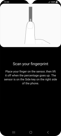 Follow the instructions on the screen to create the phone lock code using your fingerprint. Follow the instructions on the screen to create the phone lock code using your fingerprint.