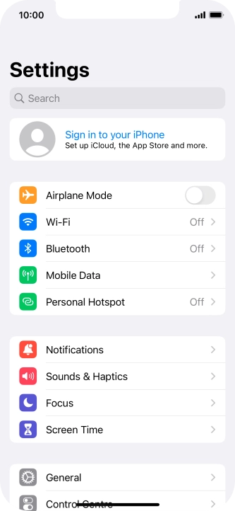 Press Sign in to your iPhone. Press Sign in to your iPhone.