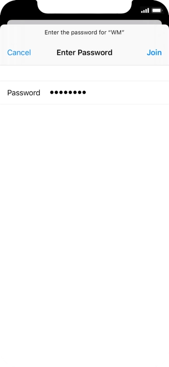 Key in the password for the Wi-Fi network and press Join. Key in the password for the Wi-Fi network and press Join.