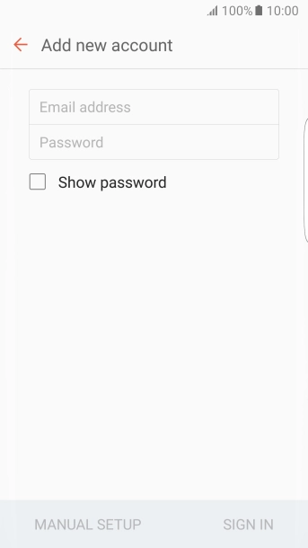 Press Email address and key in your email address. Press Email address and key in your email address.