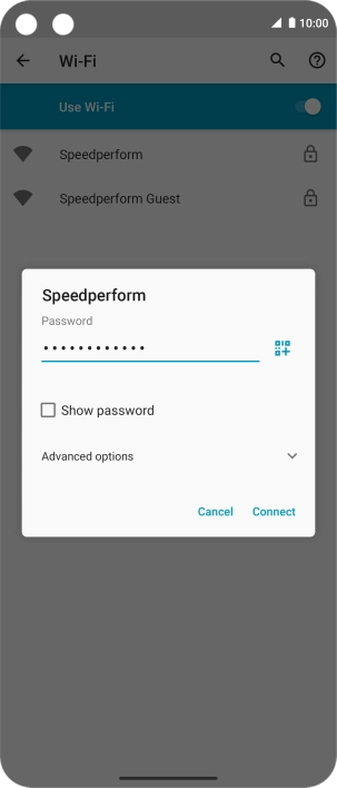 Key in the password for the Wi-Fi network and press Connect. Key in the password for the Wi-Fi network and press Connect.