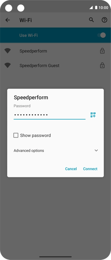 Key in the password for the Wi-Fi network and press Connect. Key in the password for the Wi-Fi network and press Connect.