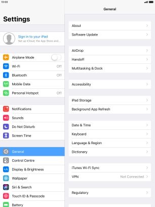Press Sign in to your iPad. Press Sign in to your iPad.