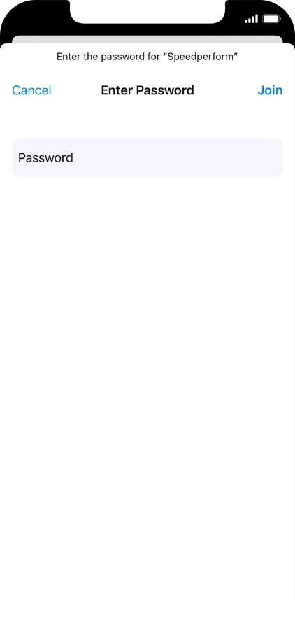 Key in the password for the Wi-Fi network and press Join. Key in the password for the Wi-Fi network and press Join.
