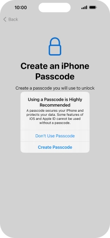 If you turn off the function, press Don't Use Passcode. If you turn off the function, press Don't Use Passcode.