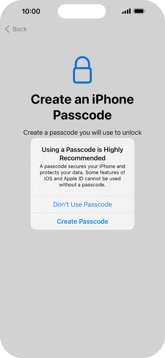 If you turn off the function, press Don't Use Passcode. If you turn off the function, press Don't Use Passcode.