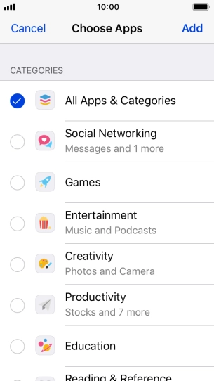 Press the required categories. Press the required categories.