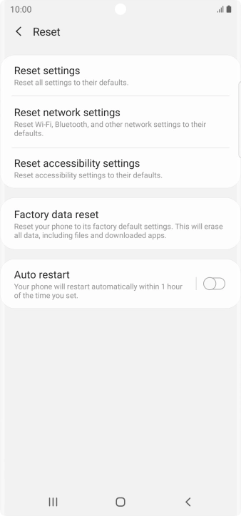 Press Factory data reset. Press Factory data reset.
