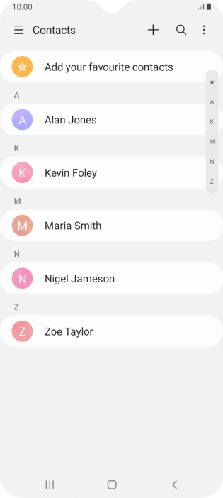 Press the new contact icon. Press the new contact icon.