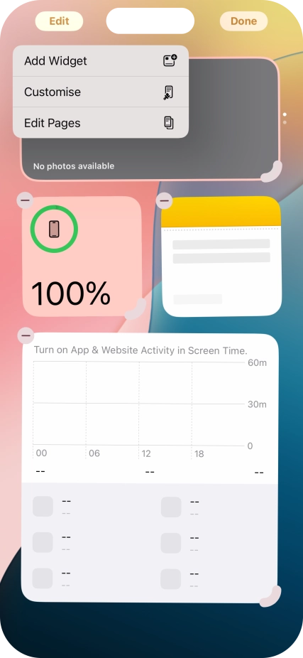 Press Add Widget. Press Add Widget.