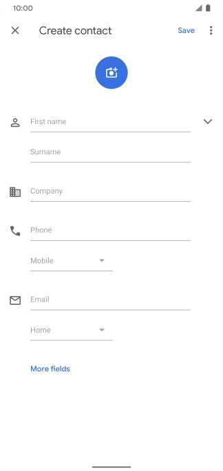 Press First name and key in the required first name. Press First name and key in the required first name.