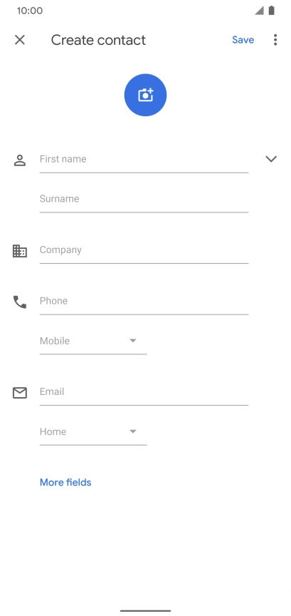 Press First name and key in the required first name. Press First name and key in the required first name.