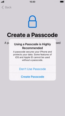 If you turn off the function, press Don't Use Passcode. If you turn off the function, press Don't Use Passcode.