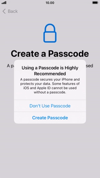 If you turn off the function, press Don't Use Passcode. If you turn off the function, press Don't Use Passcode.