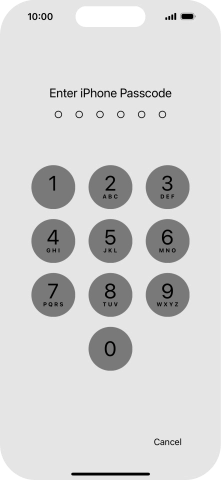 Use the phone lock code you created. Use the phone lock code you created.