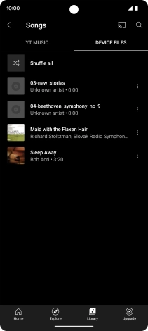 Press the required audio file. Press the required audio file.