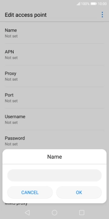 Key in Vodafone Internet and press OK. Key in Vodafone Internet and press OK.