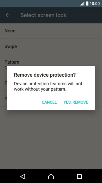 Press YES, REMOVE. Press YES, REMOVE.
