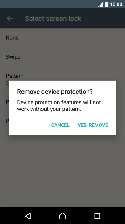 Press YES, REMOVE. Press YES, REMOVE.